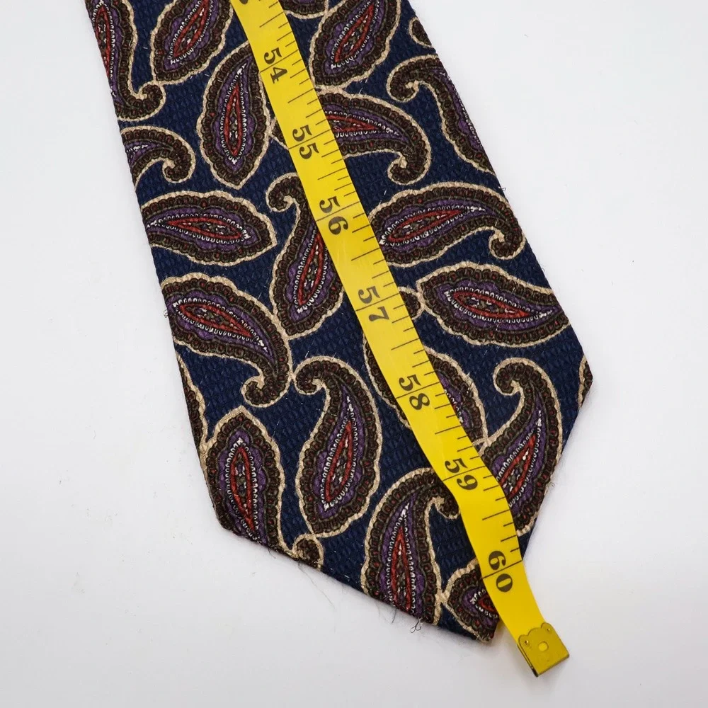 Chaps Ralph Lauren Tie Mens Paisley Silk Blue Imported Fabric